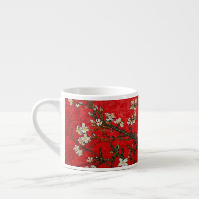 Taza De Espresso Van Gogh Almond Blossoms Red (Izquierda)