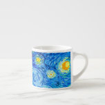 Taza De Espresso Van Gogh Starry Night<br><div class="desc">Espresso Cup featuring Vincent van Gogh’s oil painting The Starry Night (1889). Inspired by his stay at an asylum,  the art depicts a village underneath a night sky of blue and yellow moon and stars. A great gift for fans of Post-Impressionism and Dutch art.</div>