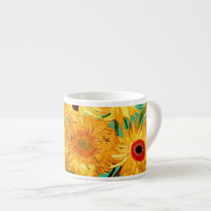 Taza De Espresso Van Gogh Sunflowers (F455) Bella Artes de época