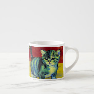 Taza De Espresso Van Gogh Tabby Cat
