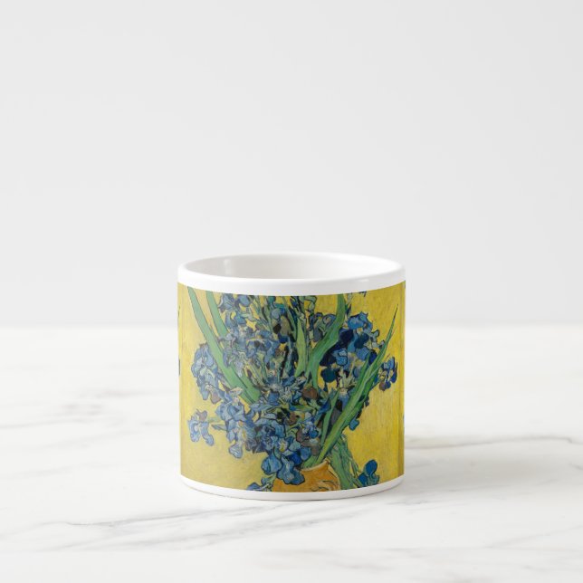 Taza De Espresso Van Gogh Vase con el impresionismo clásico irlandé (Frente)