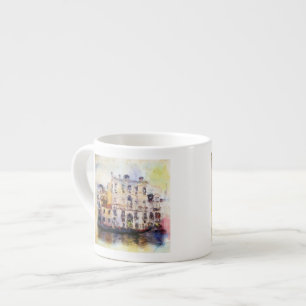 Taza De Espresso Ve od Venecia hecha en acuarela artística