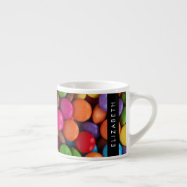 Taza De Espresso Velas coloridas, Botones de golosinas, Dulces, Tu