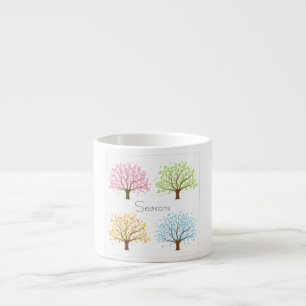 Taza De Espresso Verano Primavera Otoño Árboles de invierno Espress