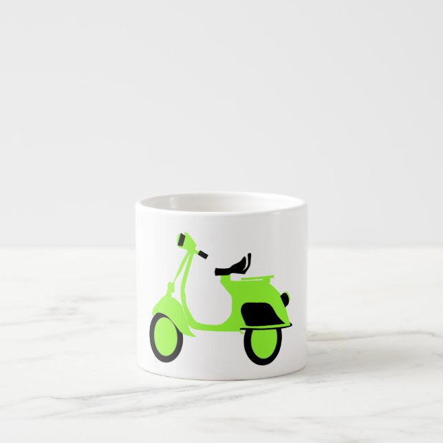 Taza De Espresso Verde de la vespa (Frente)