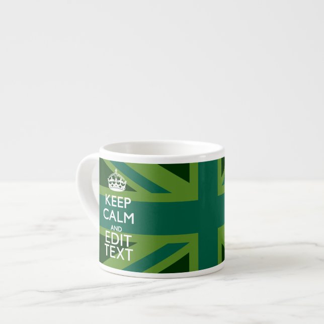 Taza De Espresso Verde Verde azulado Mantener La Calma Y Tener Tu S (Izquierda)