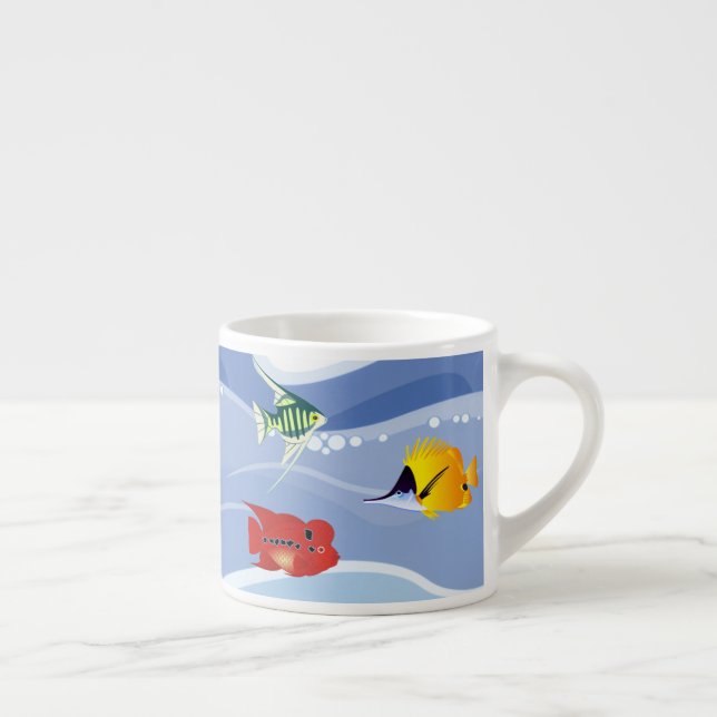 Taza De Espresso Vibrant Underwater Fish Art Espresso Cup (Derecha)