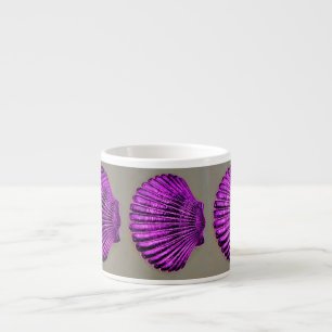 Taza De Espresso vieiras moradas