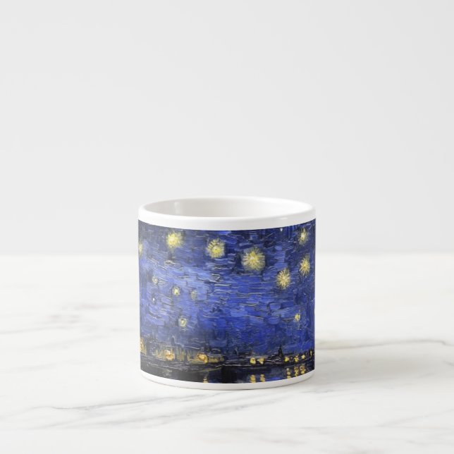 Taza De Espresso Vincent Van Gogh Starry Night Sobre El Ródano (Frente)