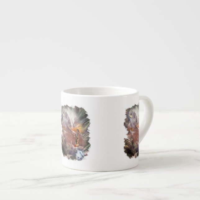 Taza De Espresso Viñeta nocturna de Boda indio americano (Derecha)