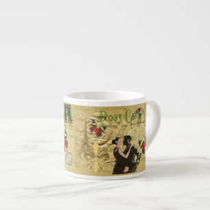 Taza De Espresso Viñeta Paris Tango postal