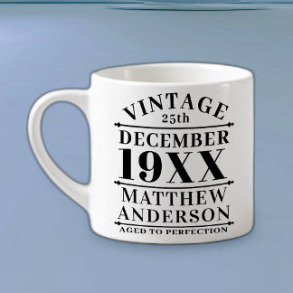 Taza De Espresso Viñeta personalizada de edad avanzada a perfección