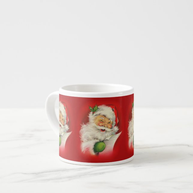 Taza De Espresso Vintage Christmas Santa Claus (Izquierda)