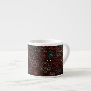 Taza De Espresso vintage del papel pintado de la India de la flor