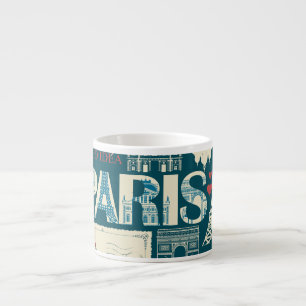 Taza De Espresso Vintage parisino: Elegancia de la República France