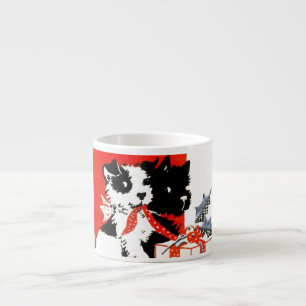 Taza De Espresso Vintage Terrier y navidad de Scotty