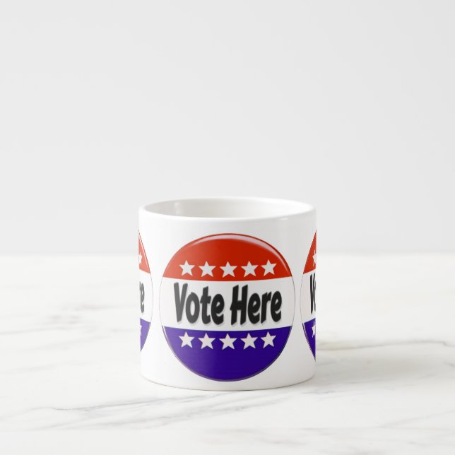 Taza De Espresso Vota Aquí (Frente)