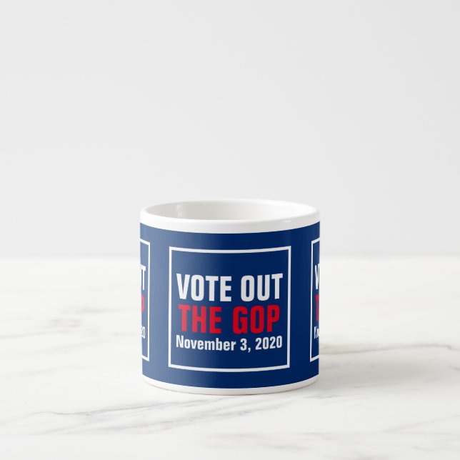 Taza De Espresso Votar Por La Elección Del GOP 2024 Azul Blanco Roj (Frente)