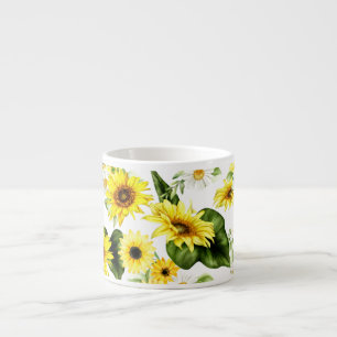 Taza De Espresso Watercolor Sunflower 7