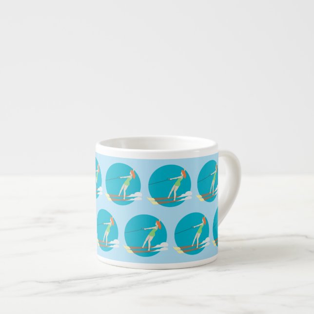 Taza De Espresso Waterski de estilo vintage (Derecha)