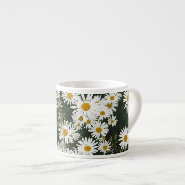 Taza De Espresso White Oxeye Daisy, Moon Daisy Meadow (Derecha)