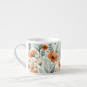 Taza De Espresso Wildflower Botanical Boho Floral Watercolor
