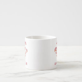 Taza De Espresso Wildflower with Name in Red