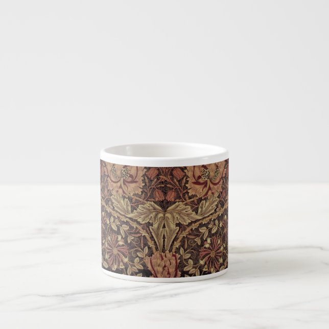 Taza De Espresso William Morris Honeysuckle Arte Inglés Clásico (Frente)
