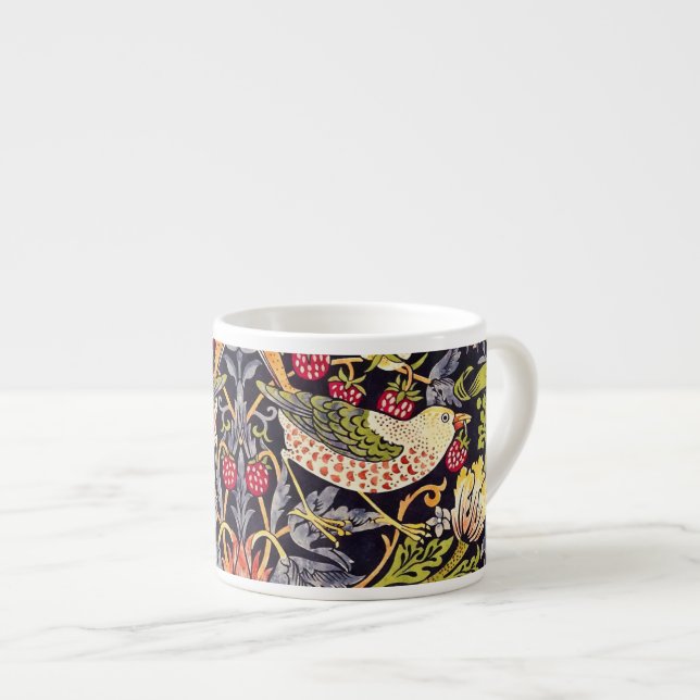 Taza De Espresso William Morris Strawberry Thief Floral Art Nouveau (Derecha)