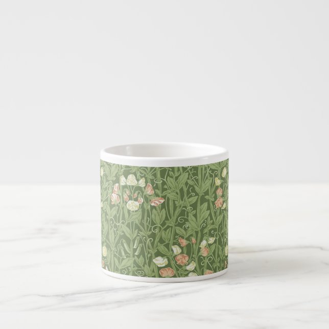 Taza De Espresso William Morris Sweet Pea Floral Design (Frente)