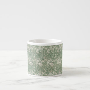 Taza De Espresso William Morris Verde Salvia Estampado de Tulipán: 