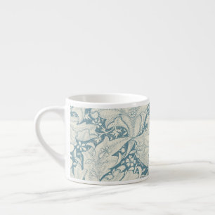Taza De Espresso William Morris Wallflower damasco azul floral