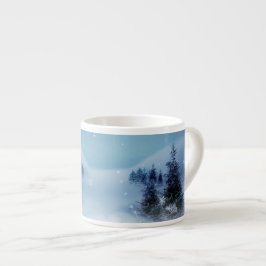 Taza De Espresso Winter Wonderland de noche