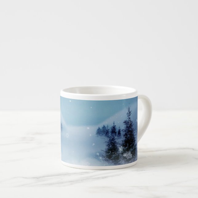 Taza De Espresso Winter Wonderland de noche (Derecha)