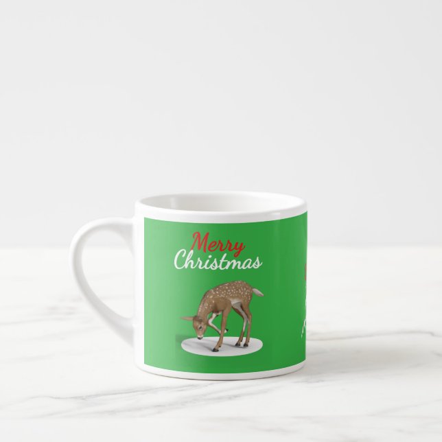 Taza De Espresso Winter Wonderland Reindeer Merry Christmas (Izquierda)