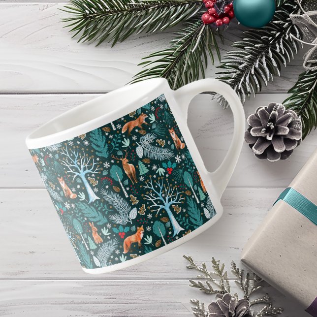 Taza De Espresso Winter Woodland Verde azulado/Gold ID785 (Subido por el creador)