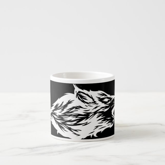 Taza De Espresso Wolf Head (Frente)