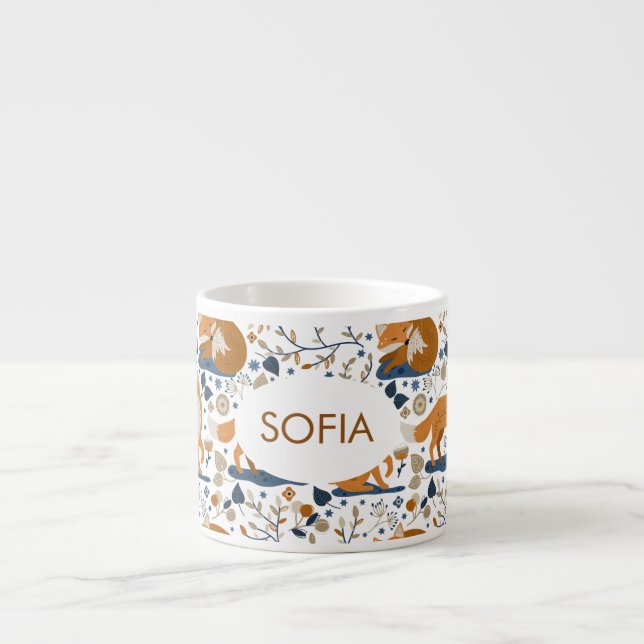 Taza De Espresso Woodland Fox Personalizado Espresso Cup (Frente)