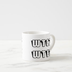 Taza De Espresso WTC 7 WTF? Letra con Contorno Negro