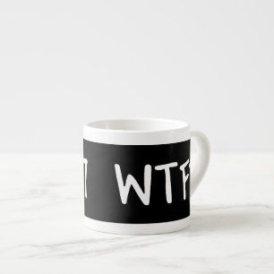 Taza De Espresso WTC 7 WTF? Letras blancas sobre negro