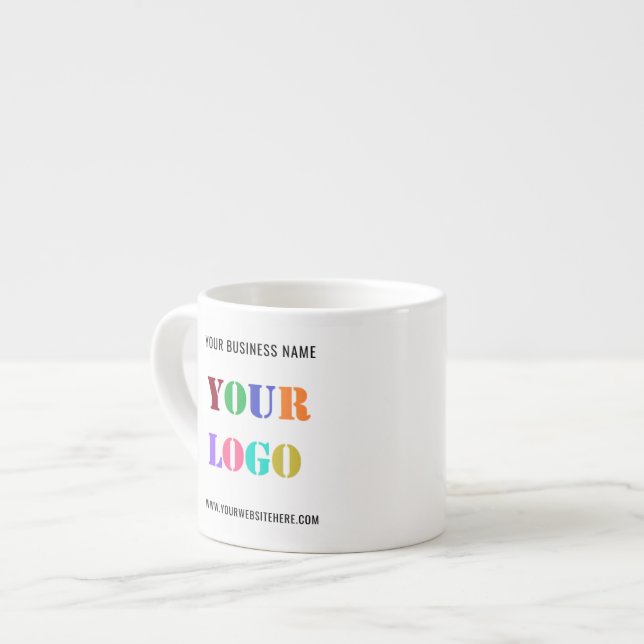 Taza De Espresso Your Branded Logo and Text Business Espresso Mug (Izquierda)
