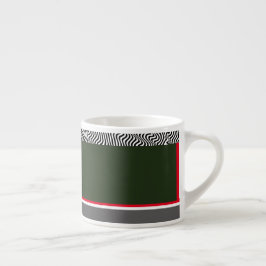 Taza De Espresso Zebra Trim Forest Green
