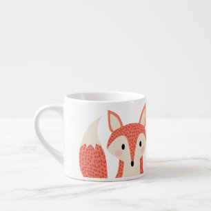 Taza De Espresso Zorro elegante anaranjado rojo del animal salvaje