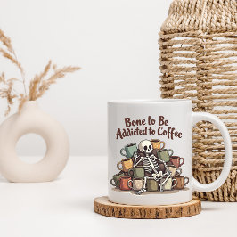 Taza de Esqueleto de Adicción al Café