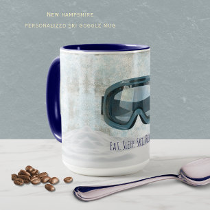 Taza de esquí personalizada de New Hampshire Com