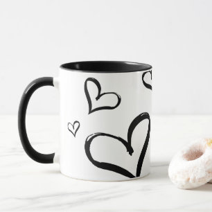 Taza de estampado de corazón