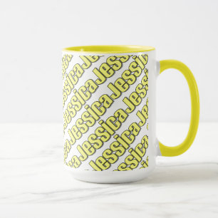 Taza de estilo amarillo de Jessica