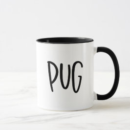 Taza de estilo minimalista con perro Pug para aman