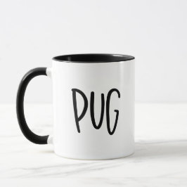 Taza de estilo minimalista con perro Pug para aman
