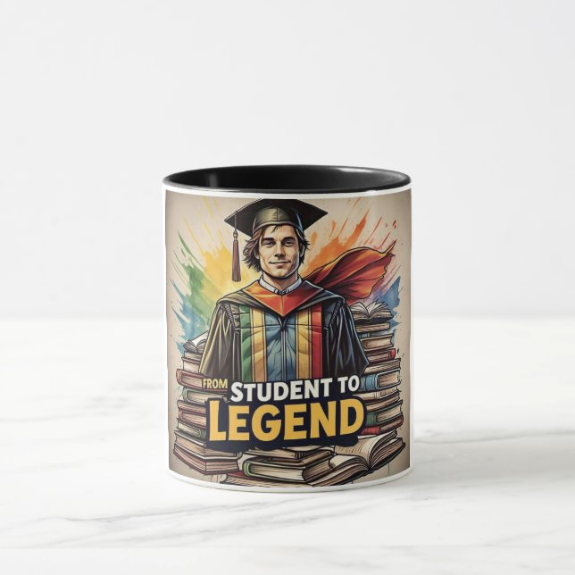 Taza De estudiante a graduado de leyenda (Centro)